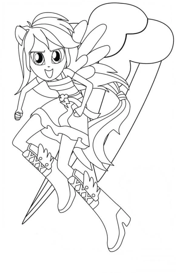 Equestria Girls boyama sayfası – keyifli zaman, renkli çizimler