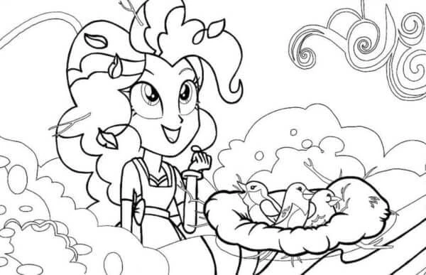 Equestria Girls boyama sayfası – PDF indir, sevimli karakter