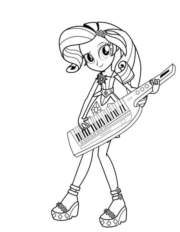 Equestria Girls boyama sayfası – kolay boyama, eğitici aktivite