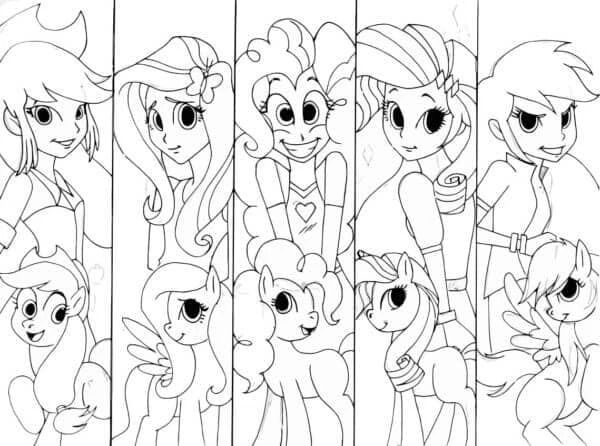 Equestria Girls boyama sayfası – yaratıcılığı geliştirir, keyifli zaman