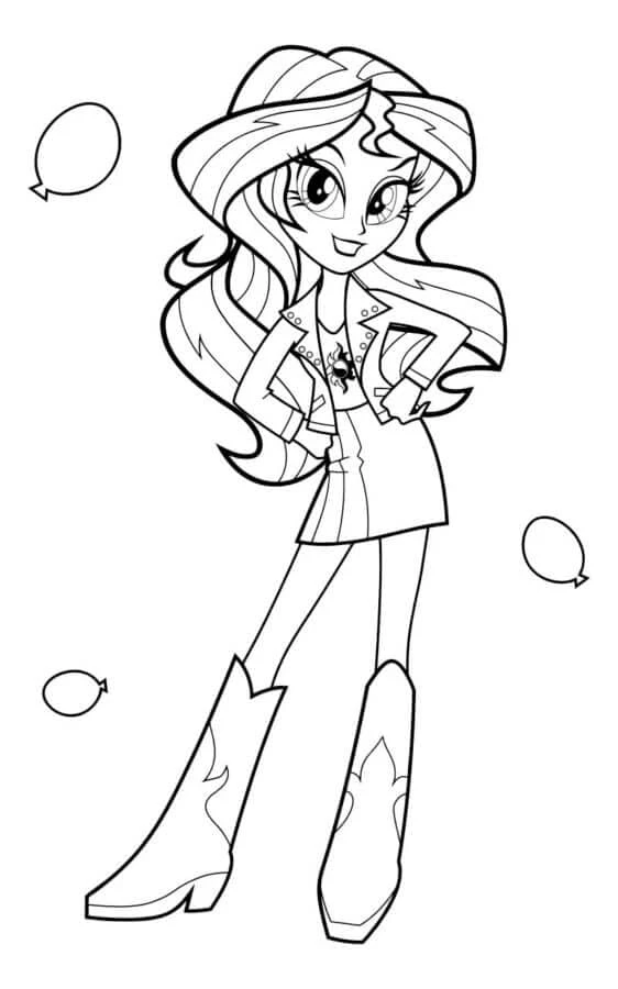 Equestria Girls boyama sayfası – keyifli zaman, renkli çizimler