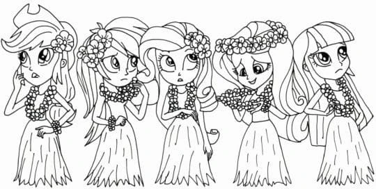 Equestria Girls boyama sayfası – evde etkinlik, ücretsiz yazdır