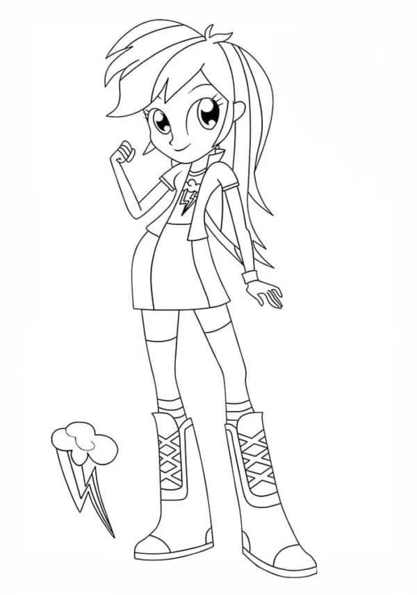 Equestria Girls boyama sayfası – sanatsal çalışma, çocuklar için