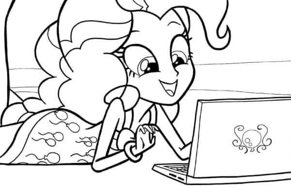 Equestria Girls boyama sayfası – basit çizim, kolay boyama