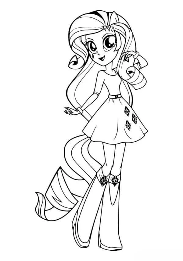 Equestria Girls boyama sayfası – sevimli karakter, sanatsal çalışma