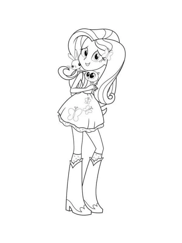 Equestria Girls boyama sayfası – çizgi film temalı, basit çizim