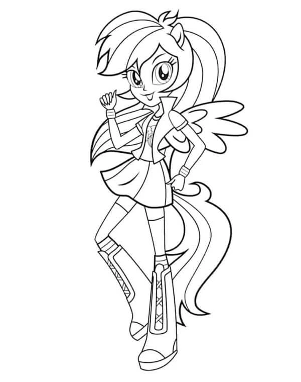 Equestria Girls boyama sayfası – sanatsal çalışma, çocuklar için