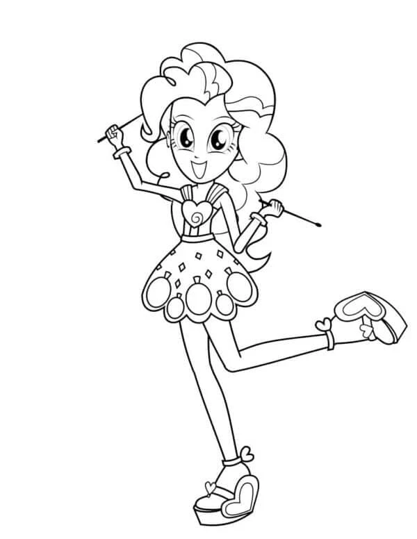 Equestria Girls boyama sayfası – boyama çalışması, yaratıcılığı geliştirir