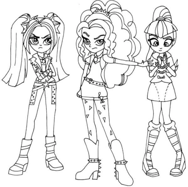 Equestria Girls boyama sayfası – PDF indir, sevimli karakter