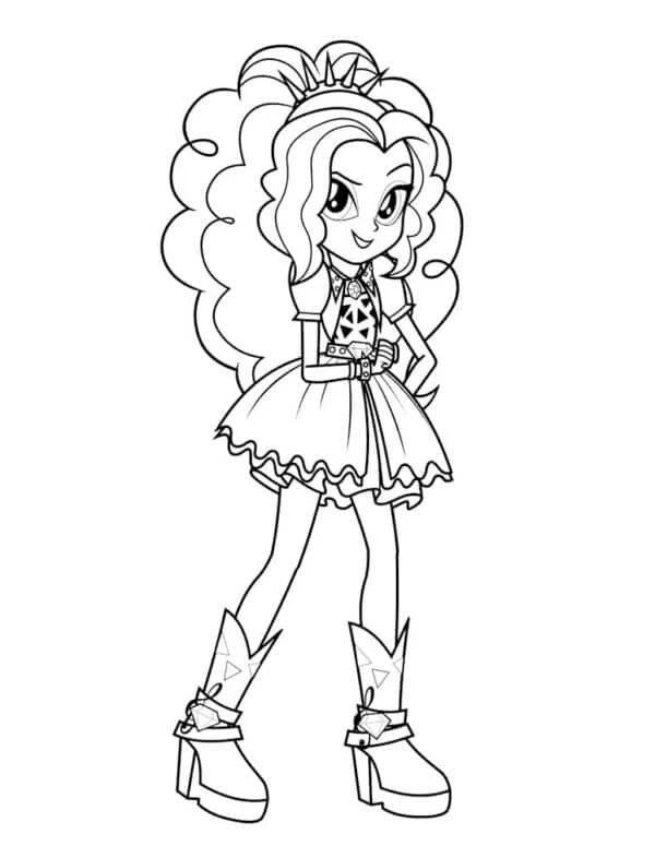 Equestria Girls boyama sayfası – kolay boyama, eğitici aktivite