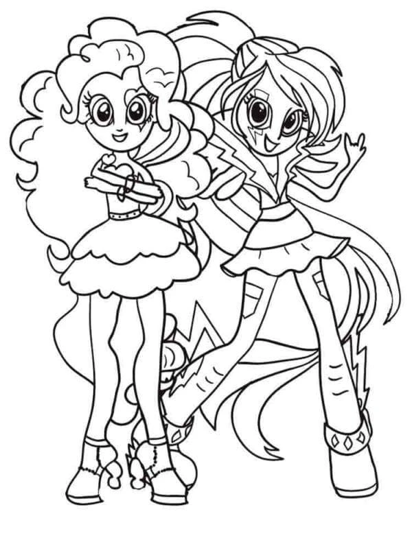 Equestria Girls boyama sayfası – eğlenceli etkinlik, el becerilerini geliştirir