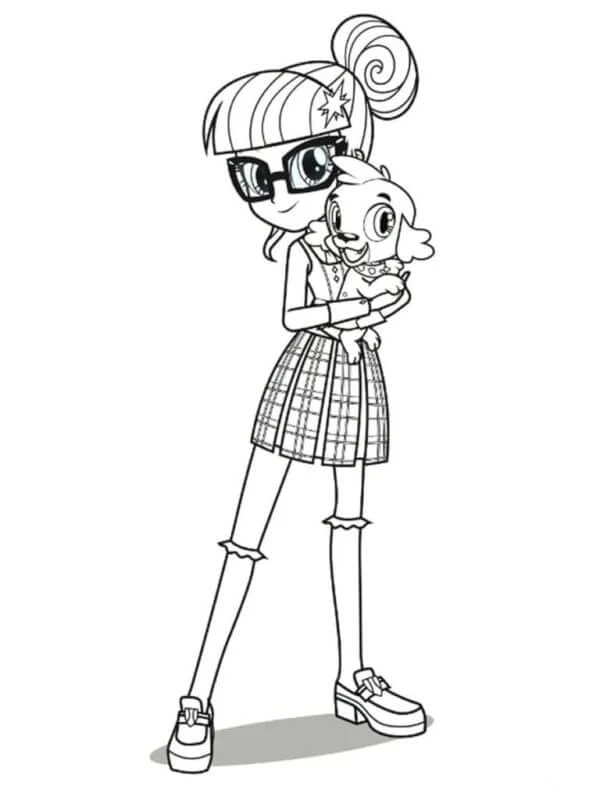 Equestria Girls boyama sayfası – sanatsal çalışma, çocuklar için
