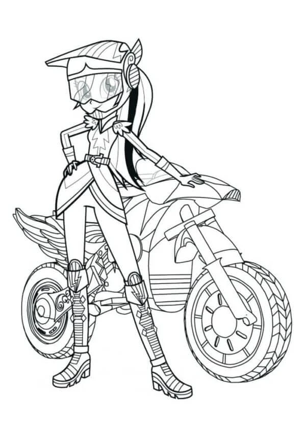Equestria Girls boyama sayfası – basit çizim, kolay boyama