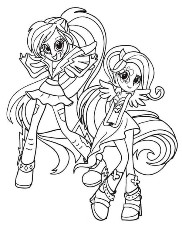 Equestria Girls boyama sayfası – sevimli karakter, sanatsal çalışma