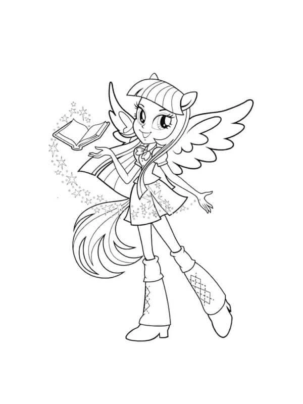 Equestria Girls boyama sayfası – yaratıcılık, eğlenceli etkinlik