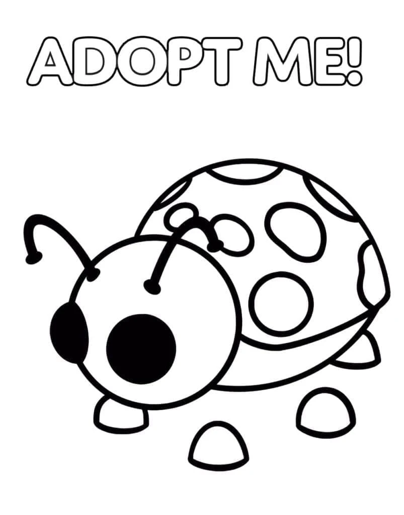 Adopt Me boyama sayfası – çocuklar için, çizgi film temalı