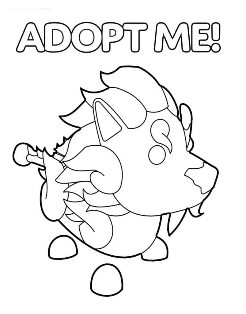Adopt Me boyama sayfası – çocuk aktivitesi, PDF indir