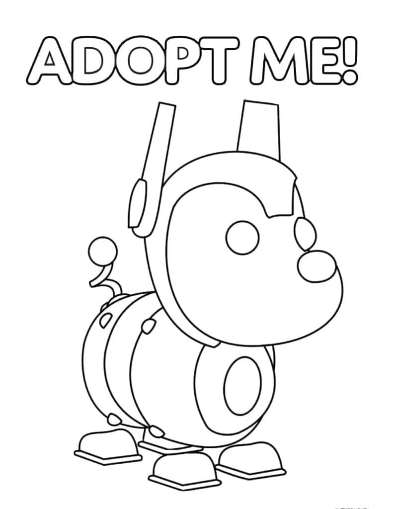 Adopt Me boyama sayfası – basit çizim, kolay boyama