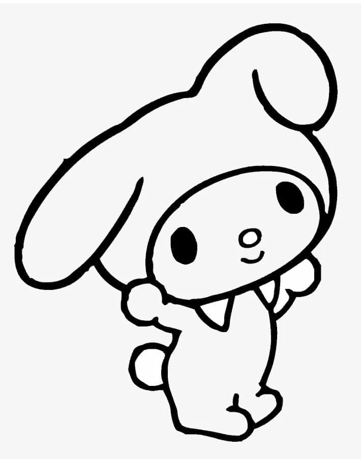 My Melody boyama sayfası – sevimli karakter, sanatsal çalışma