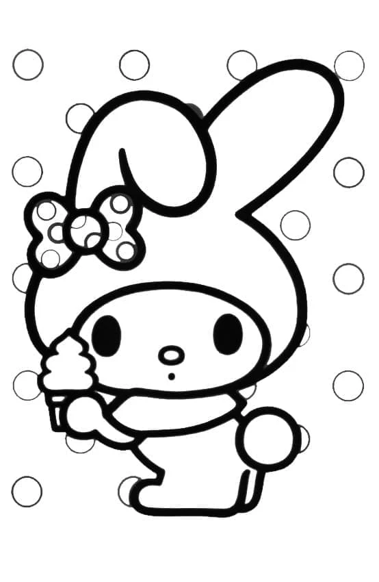 My Melody boyama sayfası – eğitici aktivite, yaratıcılık