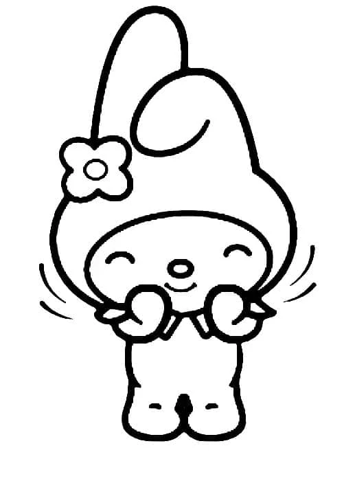 My Melody boyama sayfası – keyifli zaman, renkli çizimler