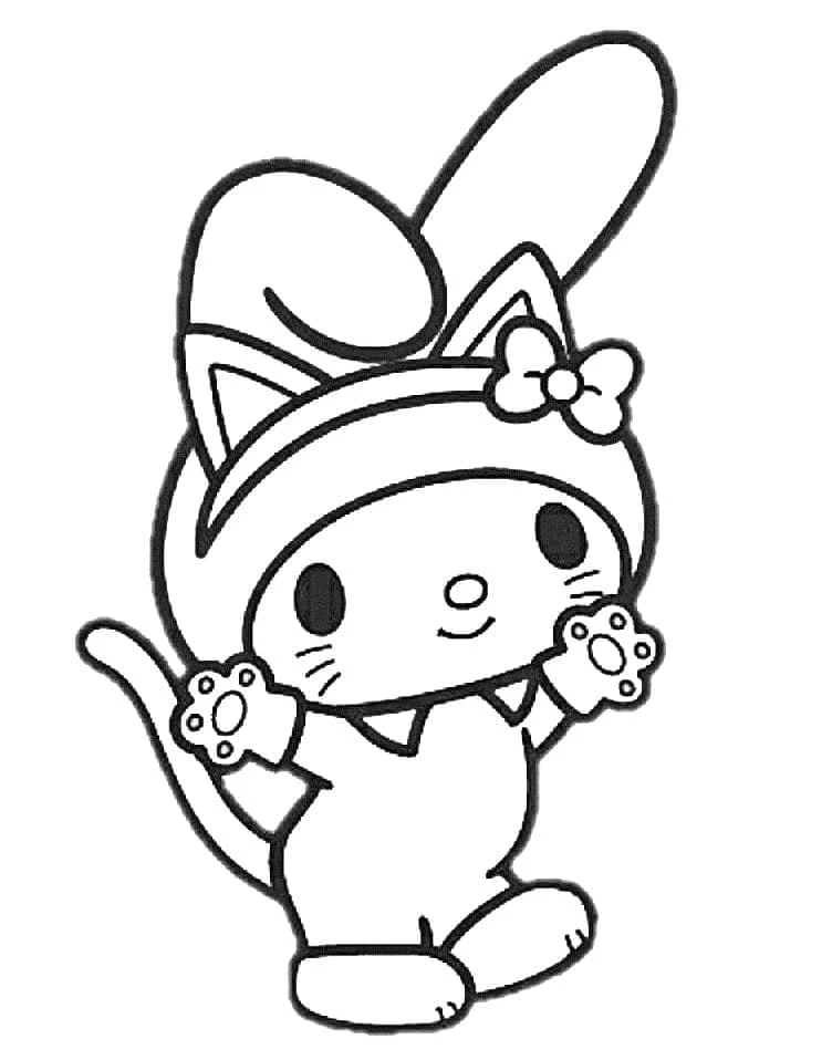 My Melody boyama sayfası – sanatsal çalışma, çocuklar için