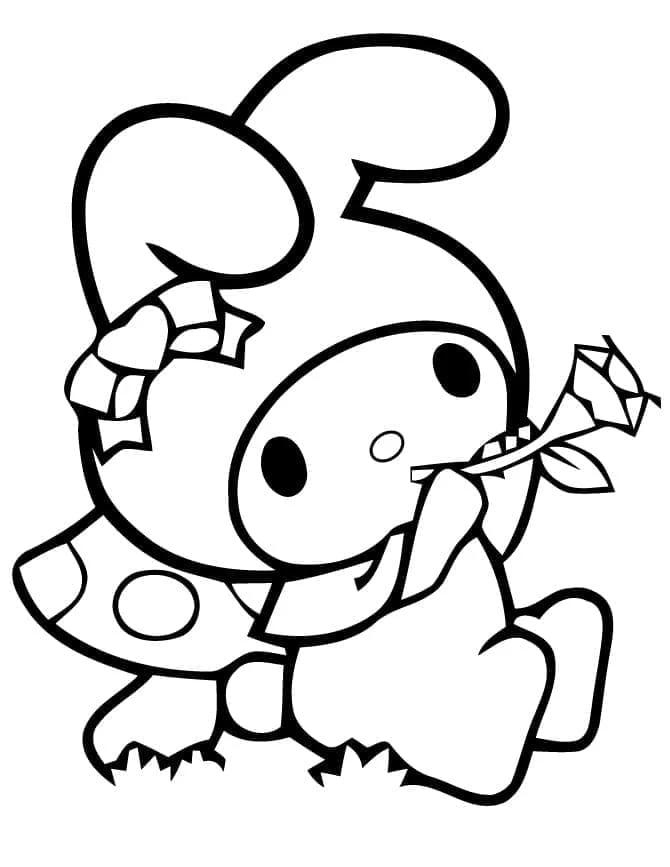 My Melody boyama sayfası – PDF indir, sevimli karakter
