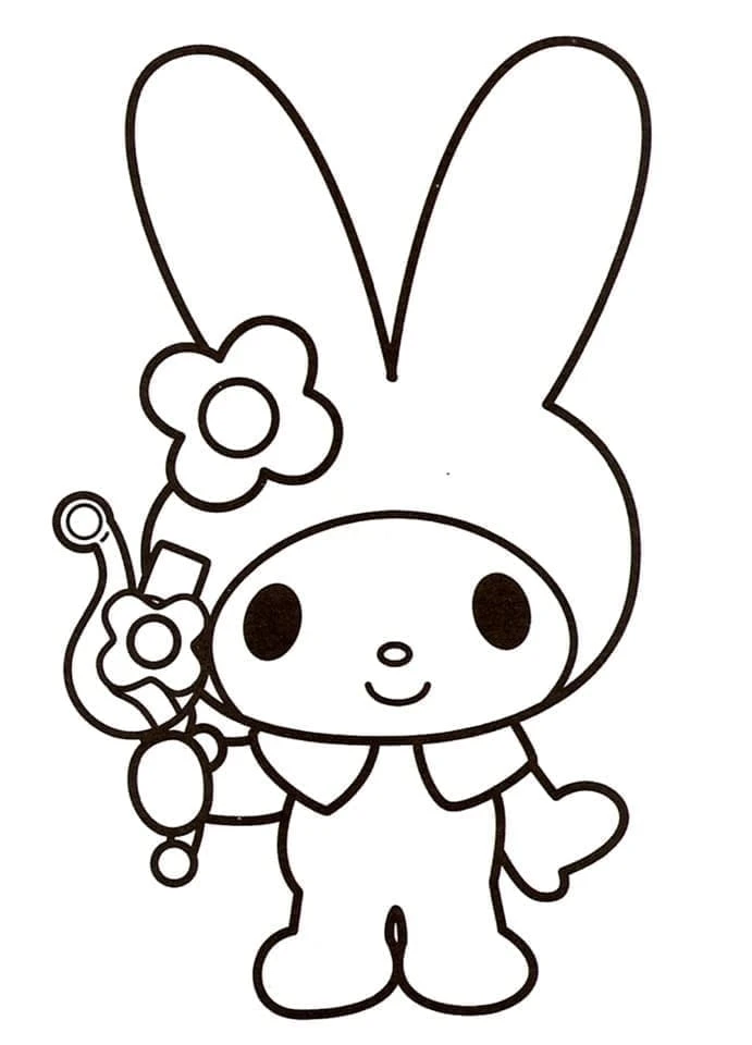 My Melody boyama sayfası – evde etkinlik, ücretsiz yazdır