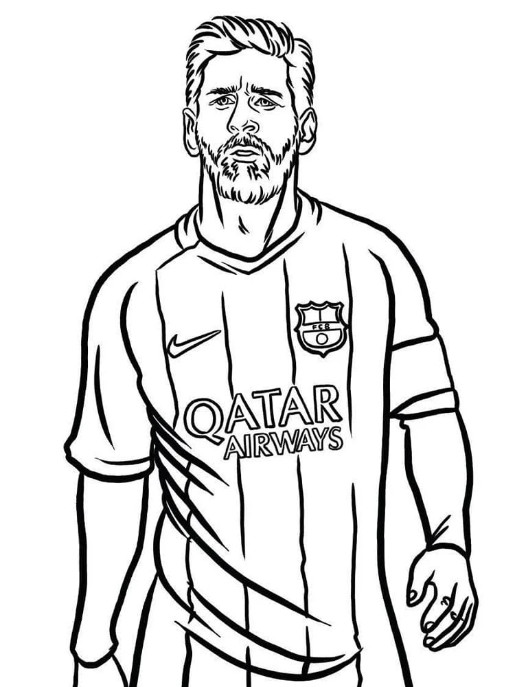 Lionel Messi boyama sayfası – boyama çalışması, yaratıcılığı geliştirir