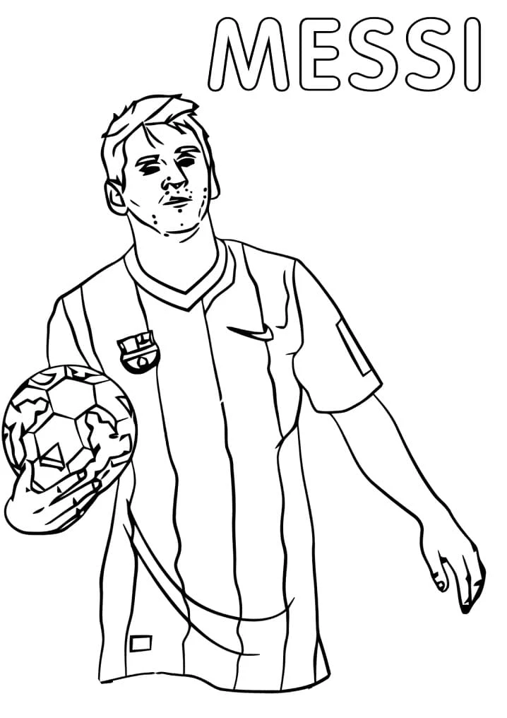 Lionel Messi boyama sayfası – çocuklar için, çizgi film temalı