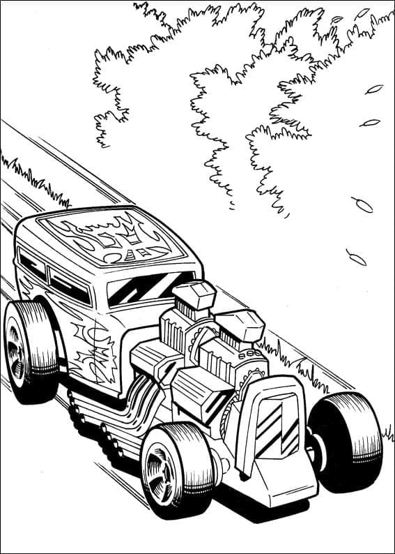 Hot Wheels boyama sayfası – okul öncesi, evde etkinlik