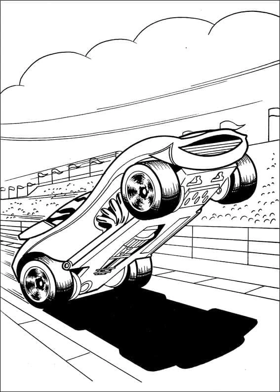 Hot Wheels boyama sayfası – çocuk aktivitesi, PDF indir