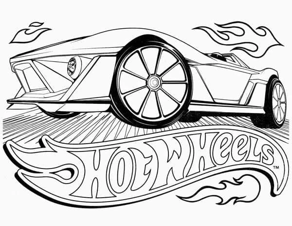 Hot Wheels boyama sayfası – sanatsal çalışma, çocuklar için