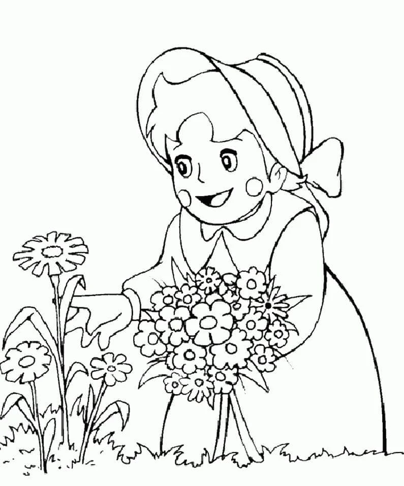 Heidi boyama sayfası – okul öncesi, evde etkinlik
