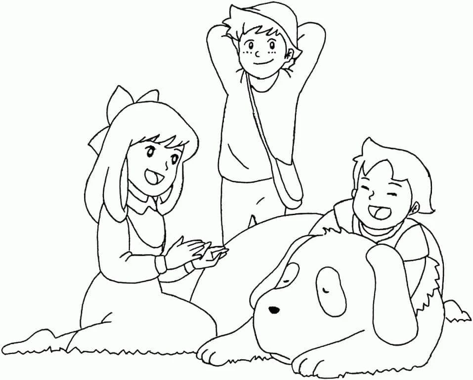 Heidi boyama sayfası – keyifli zaman, renkli çizimler