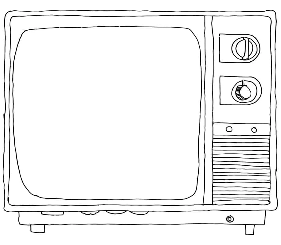 Televizyon boyama sayfası – eğlenceli etkinlik, el becerilerini geliştirir