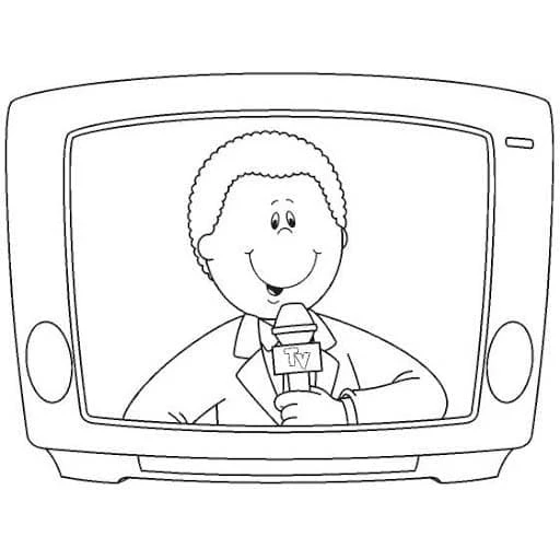 Televizyon boyama sayfası – okul öncesi, evde etkinlik