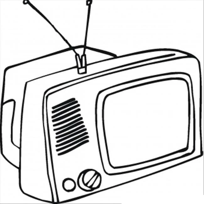Televizyon boyama sayfası – boyama etkinliği, çocuk aktivitesi