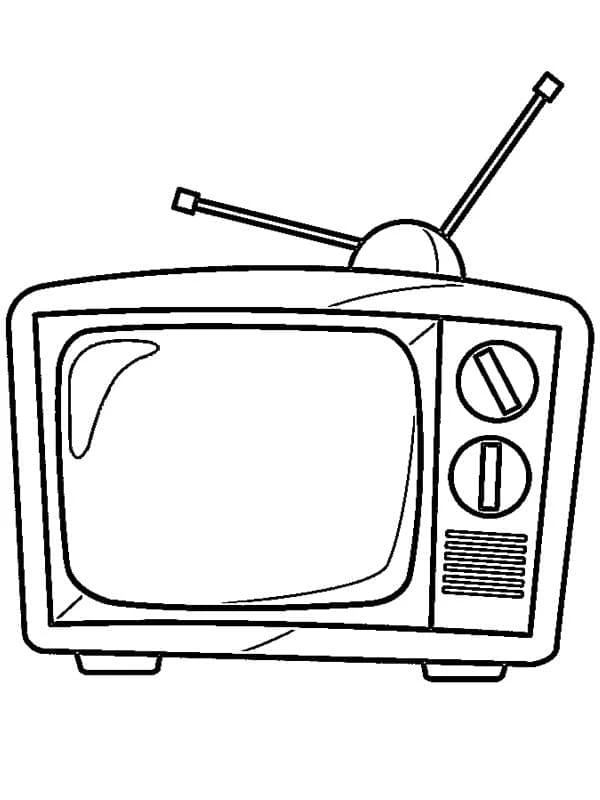 Televizyon boyama sayfası – evde etkinlik, ücretsiz yazdır