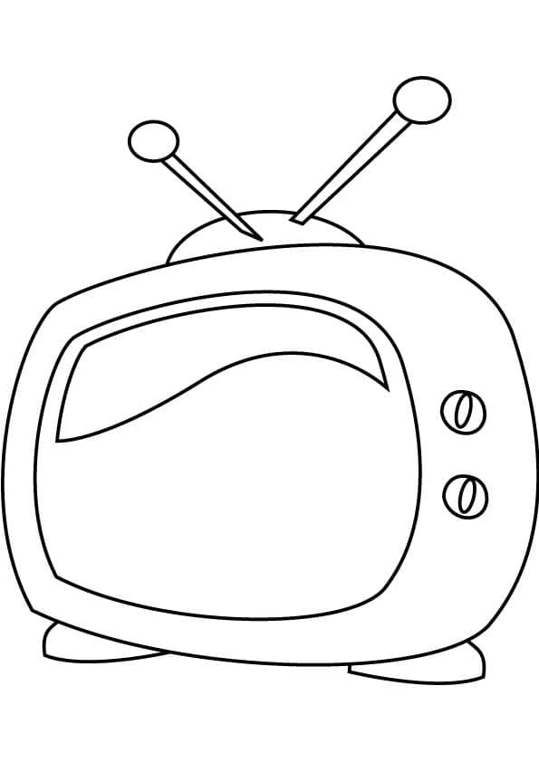 Televizyon boyama sayfası – çocuk aktivitesi, PDF indir