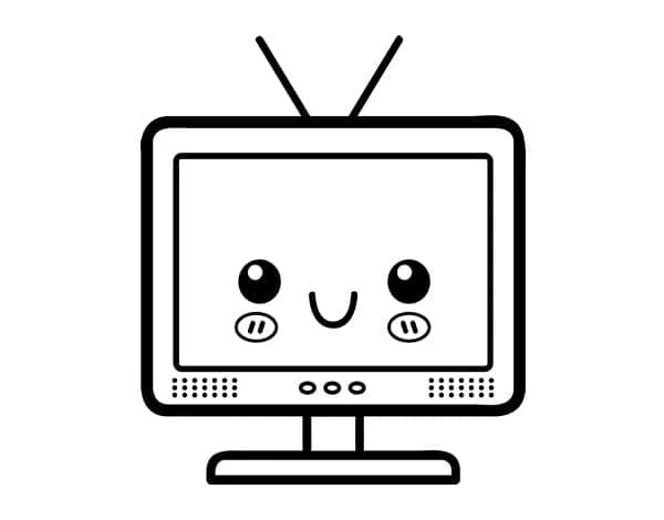 Televizyon boyama sayfası – ücretsiz yazdır, boyama etkinliği