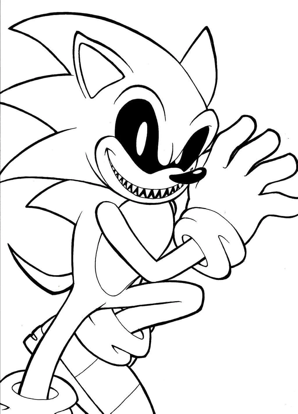 Sonic Exe boyama sayfası – boyama etkinliği, çocuk aktivitesi