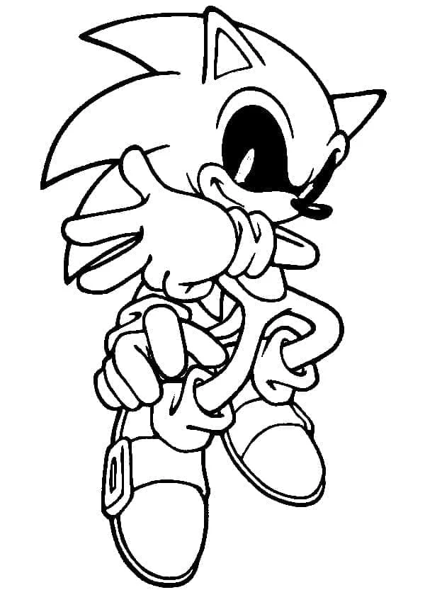 Sonic Exe boyama sayfası – çizgi film temalı, basit çizim