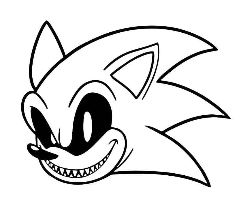 Sonic Exe boyama sayfası – el becerilerini geliştirir, boyama çalışması