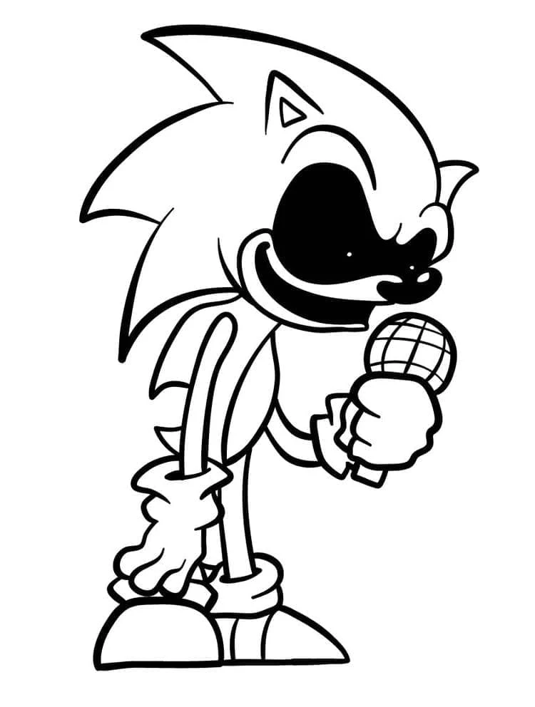 Sonic Exe boyama sayfası – sanatsal çalışma, çocuklar için