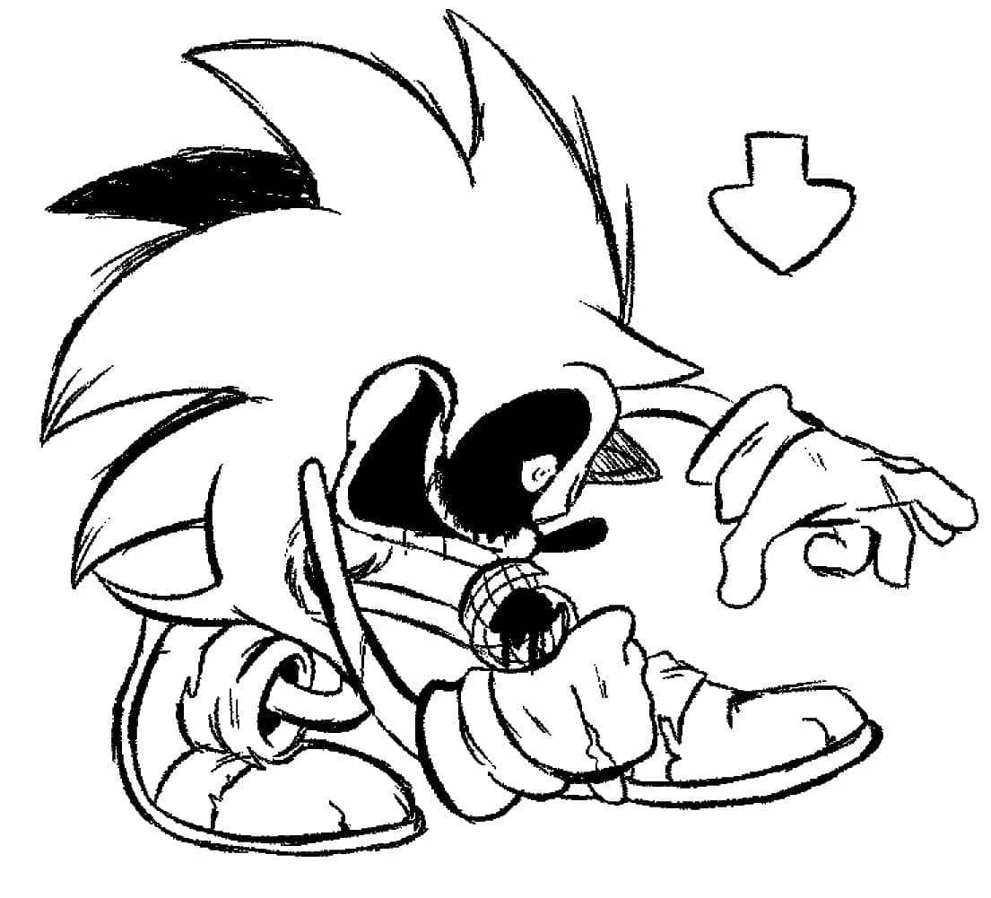 Sonic Exe boyama sayfası – boyama çalışması, yaratıcılığı geliştirir