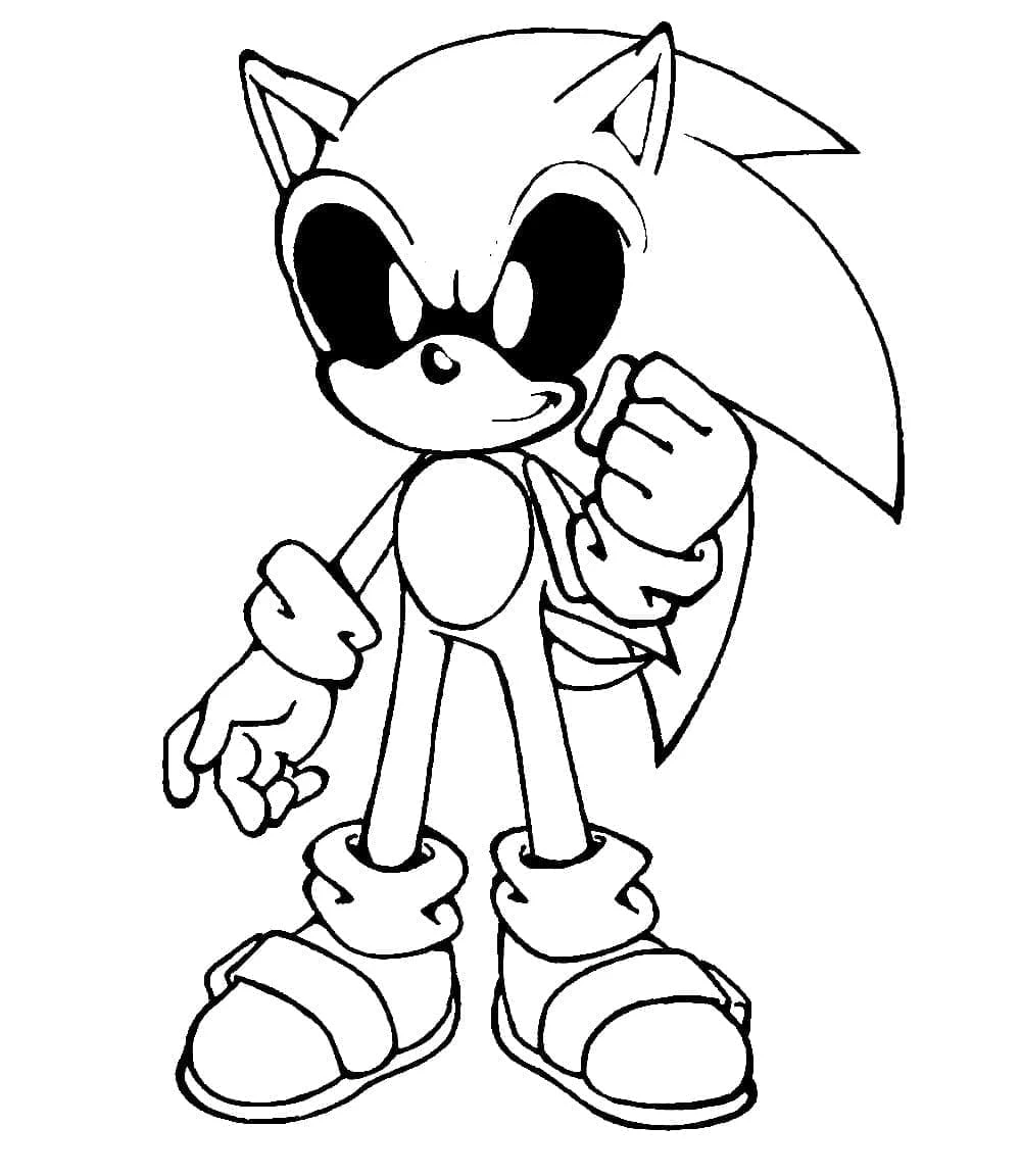 Sonic Exe boyama sayfası – renkli çizimler, okul öncesi