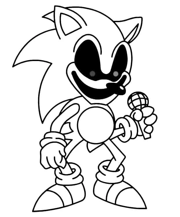 Sonic Exe boyama sayfası – kolay boyama, eğitici aktivite