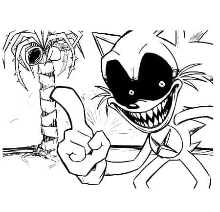 Sonic Exe boyama sayfası – yaratıcılığı geliştirir, keyifli zaman