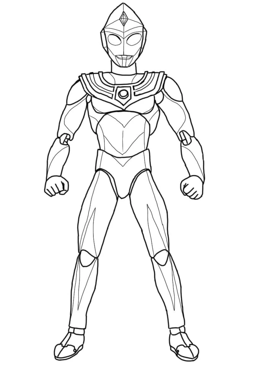 Ultraman boyama sayfası #1 – renkli çizimler, dikkat ve odaklanma geliştirir